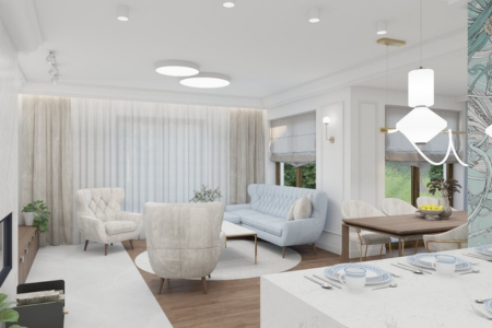 Projekt salonu, przestrzeni dziennej - styl klasyczny | Biuro projektowe Ka Studio Katarzyna Sakowska Lublin